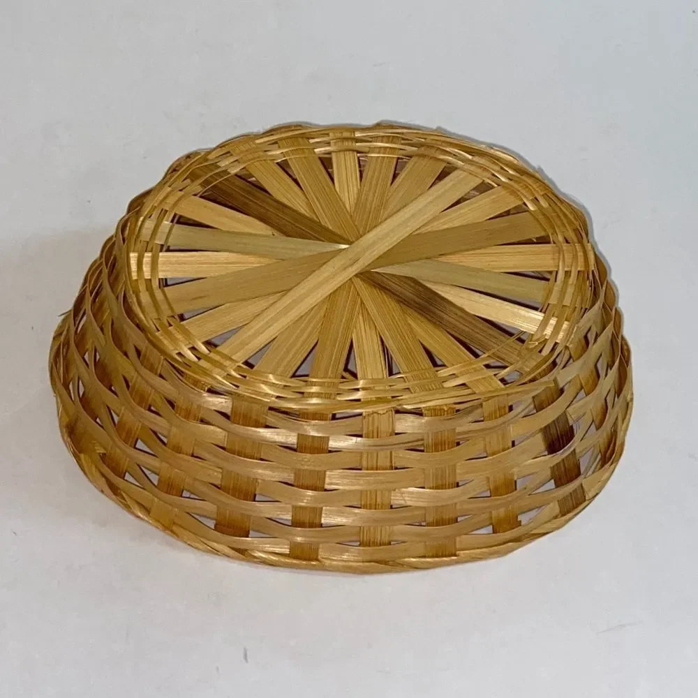 10/$50 Handwoven Round Wicker Basket in Natural Tan